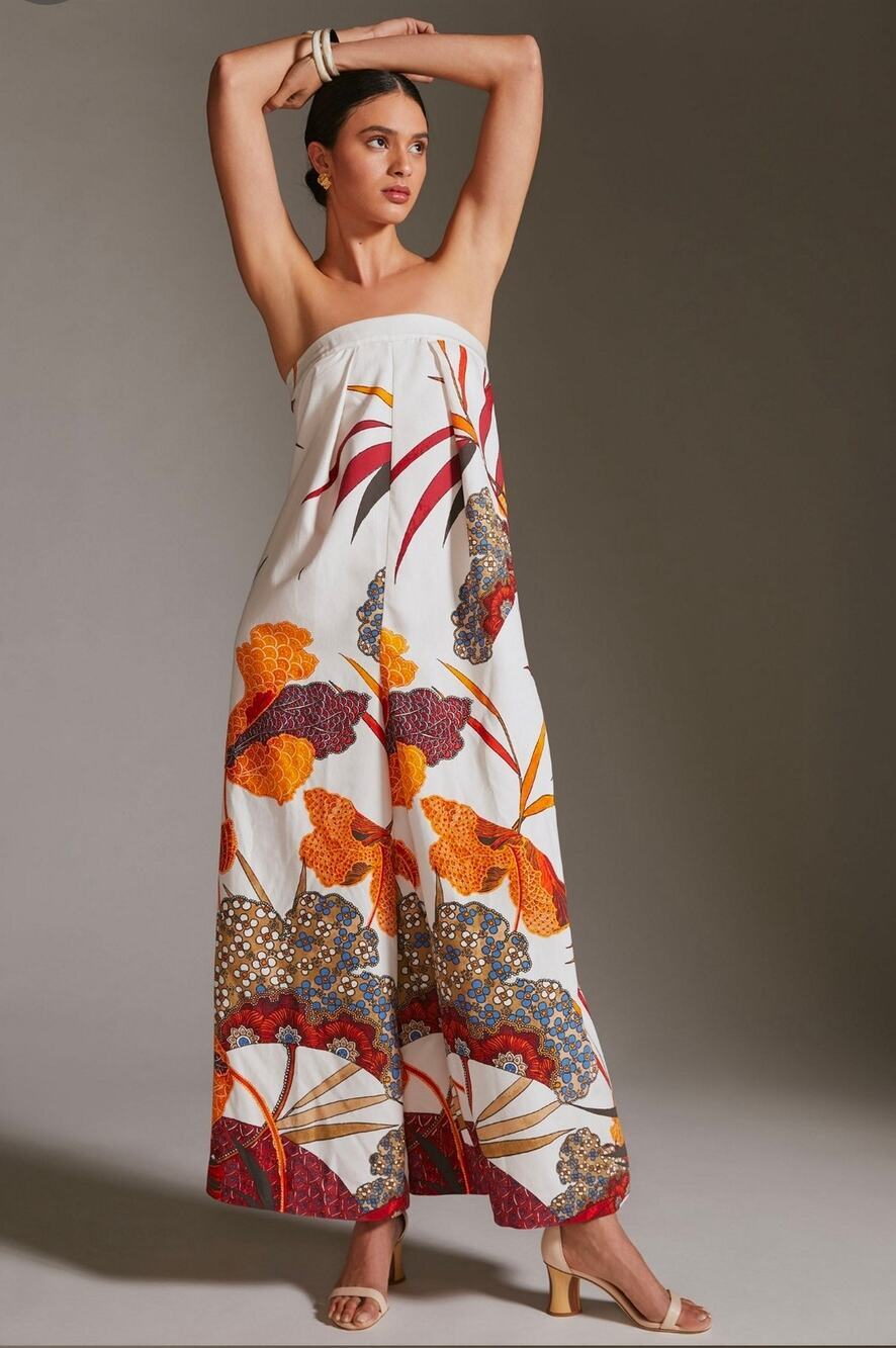 Anthropologie The Waistless Maxi Strapless Jumpsuit. Size 10P. Retails $188